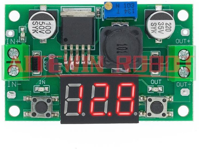 AITEWIN ROBOT LM2596 Step-Down-Leistungsmodul mit LED-Voltmeter, einstellbar von 4,0 bis 40V auf 1,3 bis 37V, grün - Bild 1