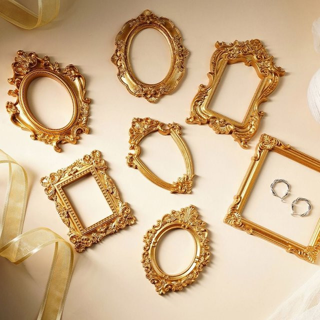 Creative Gold DIY Shadow Box Frame in Gold als rechteckiger 3D Memory Display Rahmen für Hochzeitsfotos und zur Wanddekoration - Bild 1