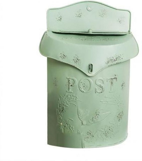 Abschließbarer Vintage-Briefkasten aus Metall von Familylive04 in Grün zur Wandmontage - Bild 1