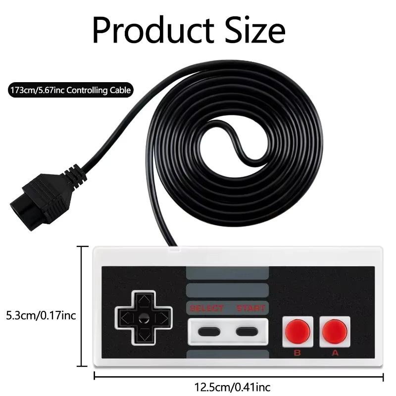 Retro 8-Bit Mini Game Controller für Nintendo NES System in Weiß - Bild 2
