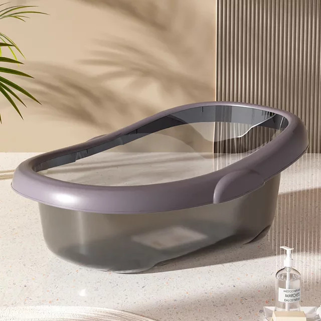 Ergonomische Baby-Duschwanne aus Kunststoff in Grau und Transparent für Kleinkinder - Bild 1