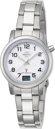 Master Time Damenuhr, Quarz, Edelstahl, 34 mm, Weiß