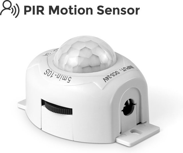 Gyarfas Smart PIR Motion Sensor LED Streifen Licht Schalter, Infrarot Induktion mit einstellbarer Zeitverzögerung, Farbe: Weiß, DC5V-24V - Bild 1