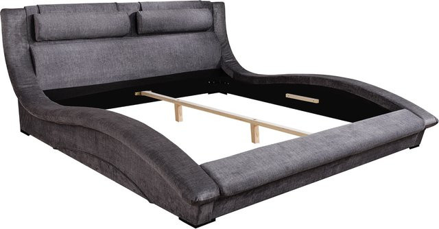 Doppelbett riess-ambiente SWING in Grau mit Samtbezug, B/T/H: 160 x 200 cm - Bild 1