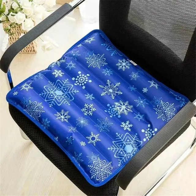 Kühlmatte Eiswasser-Sitzkissen in Blau für Bürostuhl und Auto, B/B: 45 x 45 cm - Bild 1