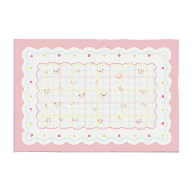 VIKAMA Wohnzimmer Teppich Rosa mit geometrischem Design, weiche Bodenmatte für Schlafzimmer und Kinderzimmer, B/T: 120 x 80 cm - Bild 1