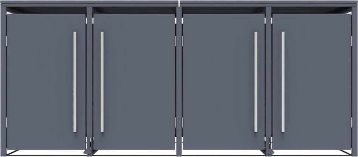 Westmann Mülltonnenbox Pedura 4 für 4x 240L mit Fußpedal Anthrazit B/H/T: 265 x 116 x 80 cm - Bild 1