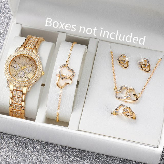 RUNERR Armbanduhr, Quarz, Legierung, Gold, Diamantbesetzt, Damen - Bild 1