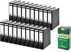 LEITZ Ordner 1080 DIN A4 Schwarz 20 Stück und Jacobs Krönung Gemahlener Röstkaffee 500 g - Bild 1