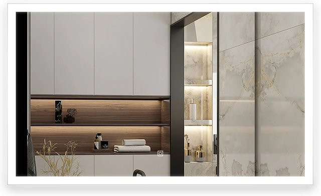 Aica Sanitär Badspiegel mit LED Beleuchtung, dimmbar mit drei Lichtfarben und Memory Touch Wandschalter, Weiß, B: 100 cm, H: 60 cm - Bild 1