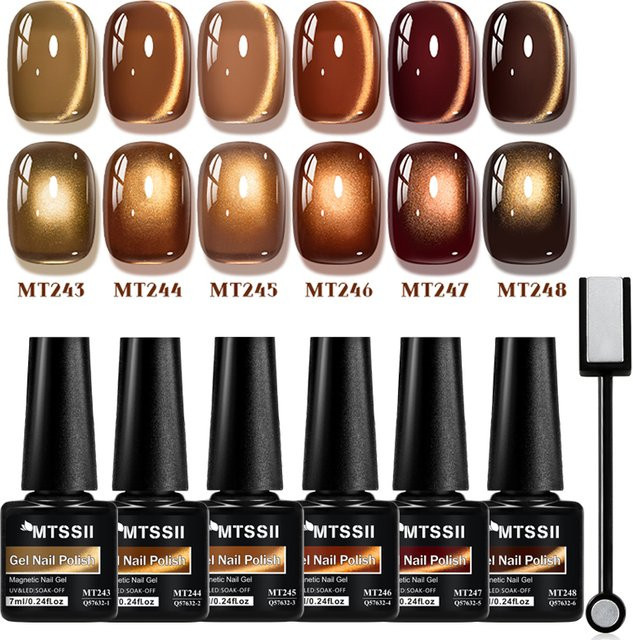 Mtssii Gel Nagellack Set, Braun, Glänzend - Bild 1