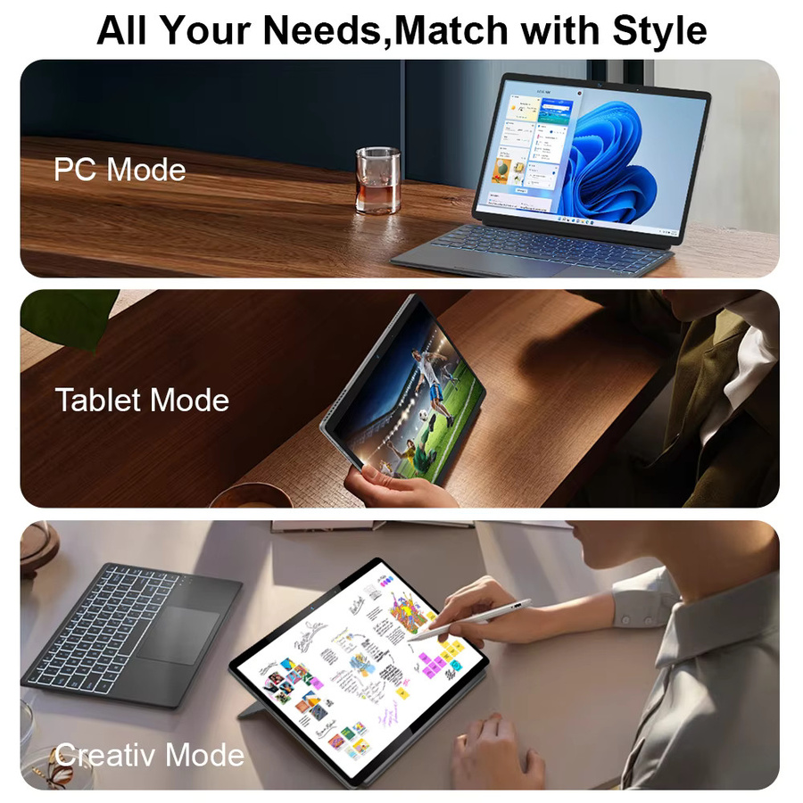 Ninkear T40 2-in-1 Tablet Mini-Laptop mit 14 Zoll IPS Touchscreen, Intel N100, 16GB RAM, 512GB SSD und Windows 11 - Bild 3