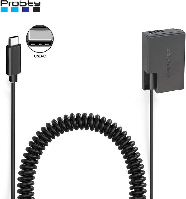 Canon Dummy-Akku LP-E17 mit USB-C-Kabel in Schwarz für EOS 750D Kiss X8i T6i 760D T6S 77D 800D 200D 250D Rebel SL2 - Bild 1