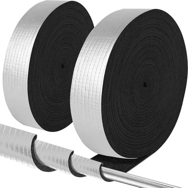 Selbstklebendes Fiberglas Rohr Isolierung Band in Silber, 10 m Länge für Indoor und Outdoor - Bild 1