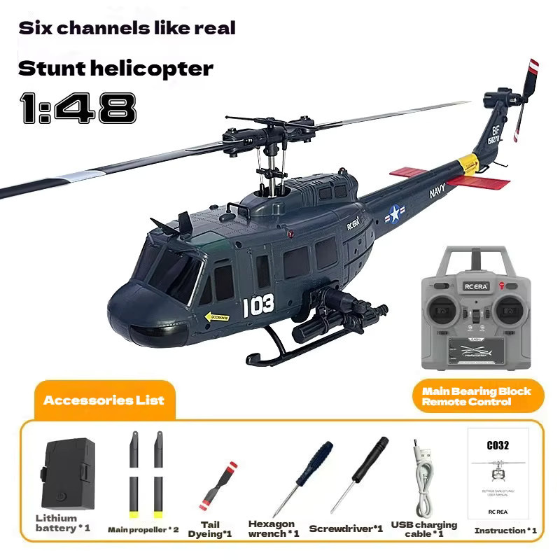RC ERA UH-1 Huey Elektrischer Ferngesteuerter Hubschrauber, 1:48 Maßstab - Bild 1