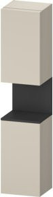 Duravit Hochschrank Qatego in Grau/Beige mit LED-Beleuchtung und Glastüren, B/T/H: 40 x 36 x 176 cm - Bild 1