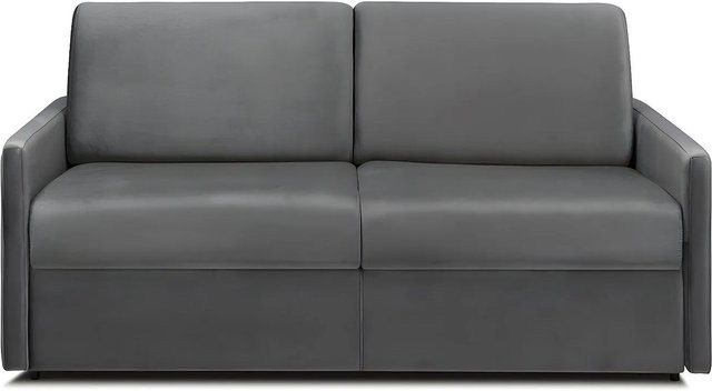 Vente-unique Schlafsofa Calife in Anthrazitgrau mit Samt- und Kunstlederbezug, Breite: 170 cm - Bild 1