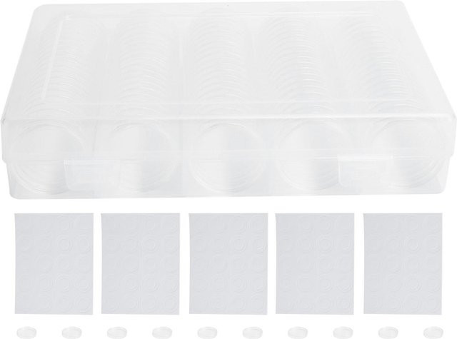 100 Stück Transparente Münzkapseln von CosyHome zur Münzaufbewahrung in den Größen 17mm, 20mm, 25mm, 27mm und 30mm, Weiß - Bild 1