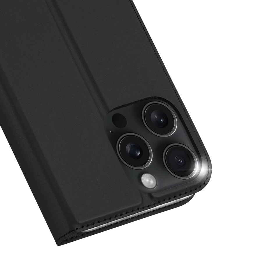 DUX DUCIS PU-Leder Klapphülle mit Kartenfach für iPhone 16e, iPhone 16 Pro Max, iPhone 16 Plus und iPhone 16 Pro in Schwarz oder Pink - Bild 3