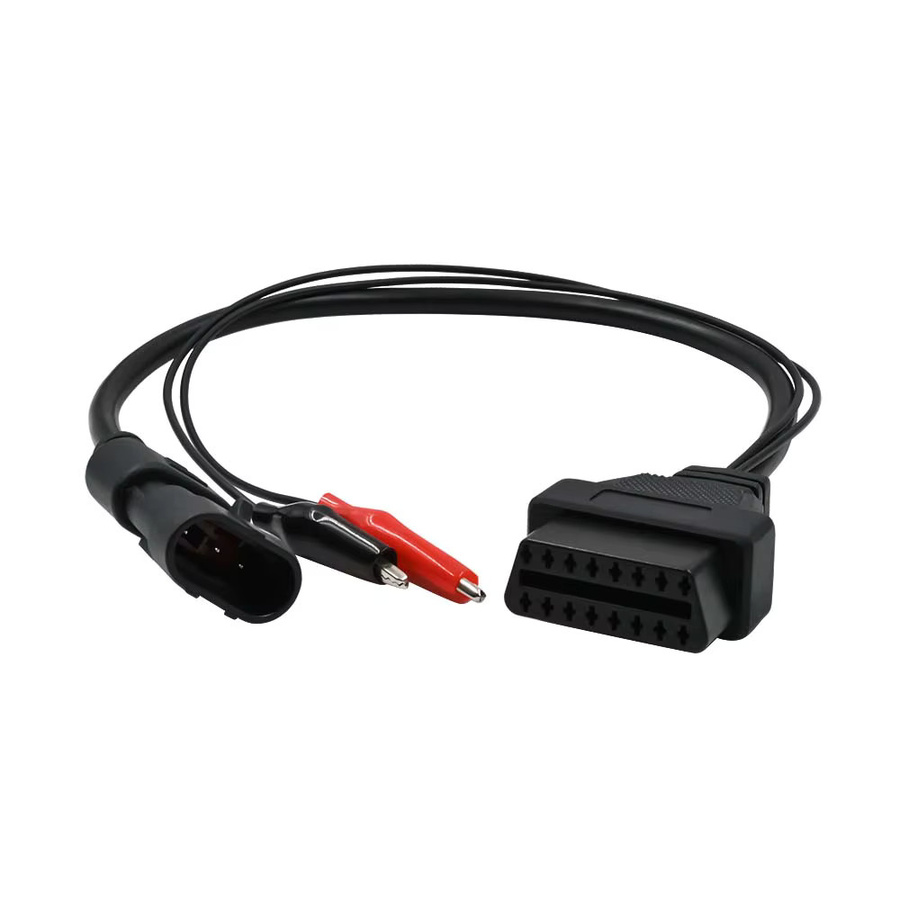 Aermotor OBD2 Diagnosekabel 3 Pin auf 16 Pin Adapter für Fiat, Lancia und Alfa Romeo in Rot und Schwarz - Bild 2