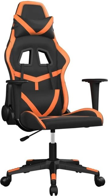 vidaXL Gaming-Stuhl mit Massagefunktion in Schwarz und Orange aus Kunstleder - Bild 1