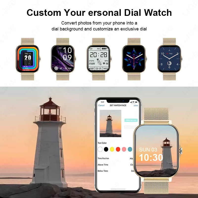 LAXASFIT Smartwatch, Gold, Unisex - Bild 6