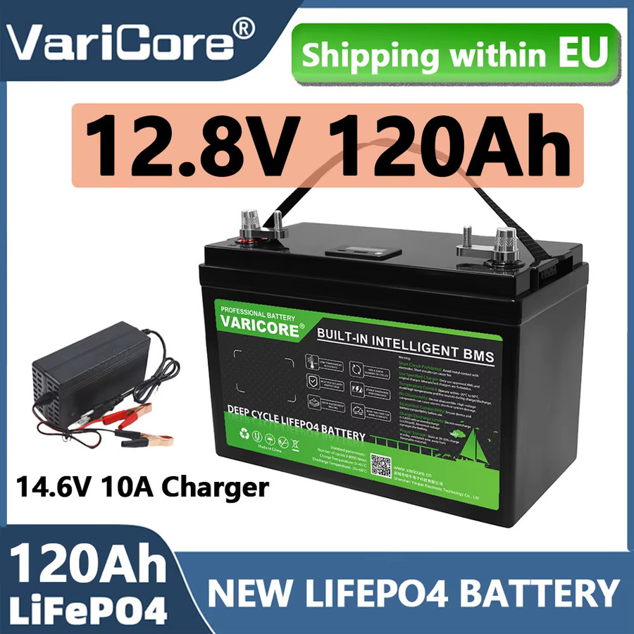 VariCore 12,8V 120Ah LiFePO4 Lithium-Eisenphosphat-Batteriepack mit integriertem BMS in Schwarz für Solarsysteme, Wohnmobile und Boote - Bild 6