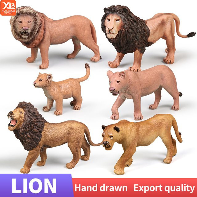 XIALIBAOMOWAN Afrikanischer wilder Löwe, Actionfigur, Kunststoff, Braun - Bild 1