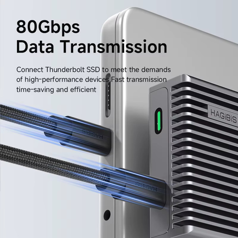 Hagibis USB C auf USB C Kabel USB 4 Vollfunktionskabel in Schwarz mit 80 Gbit/s, 240 W Schnellladung und 8K-Videoübertragung für Thunderbolt 5 und iPhone 17 Pro - Bild 3