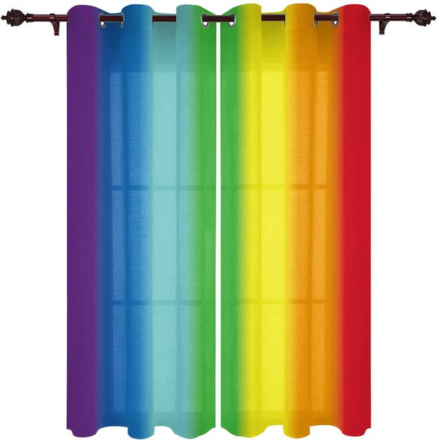 Moderne Fenster Vorhänge mit Gradienten Streifen von Super Six, Mehrfarbig, B/H: 135 x 115 cm - Bild 1