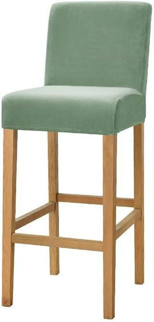 Yiran Furniture Samt Barhocker Stuhlbezug aus Polyester in Grün, elastischer Sitzbezug für Kurzlehnen-Stühle, B/T/H: 20 x 18 x 2 cm - Bild 1