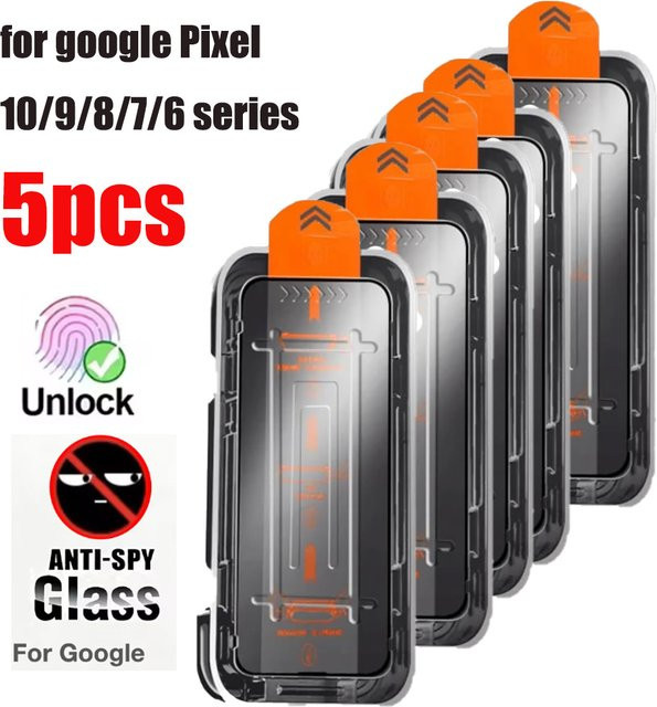 Anti-Peeping Displayschutzfolie aus gehärtetem Glas mit oleophober Beschichtung für Google Pixel 9 Pro XL, 10 Pro XL, 8 Pro, 9A, 8A, 7A, 6A in Transparent - Bild 1