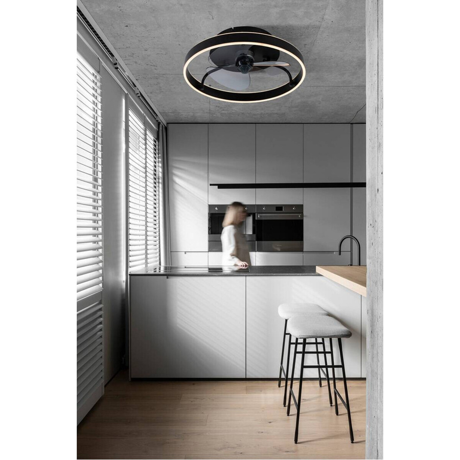 POCOline Hilko LED-Deckenventilator in Schwarz mit Fernbedienung und dimmbarer CCT-Funktion, B/H/T: 50 x 16 x 50 cm - Bild 3