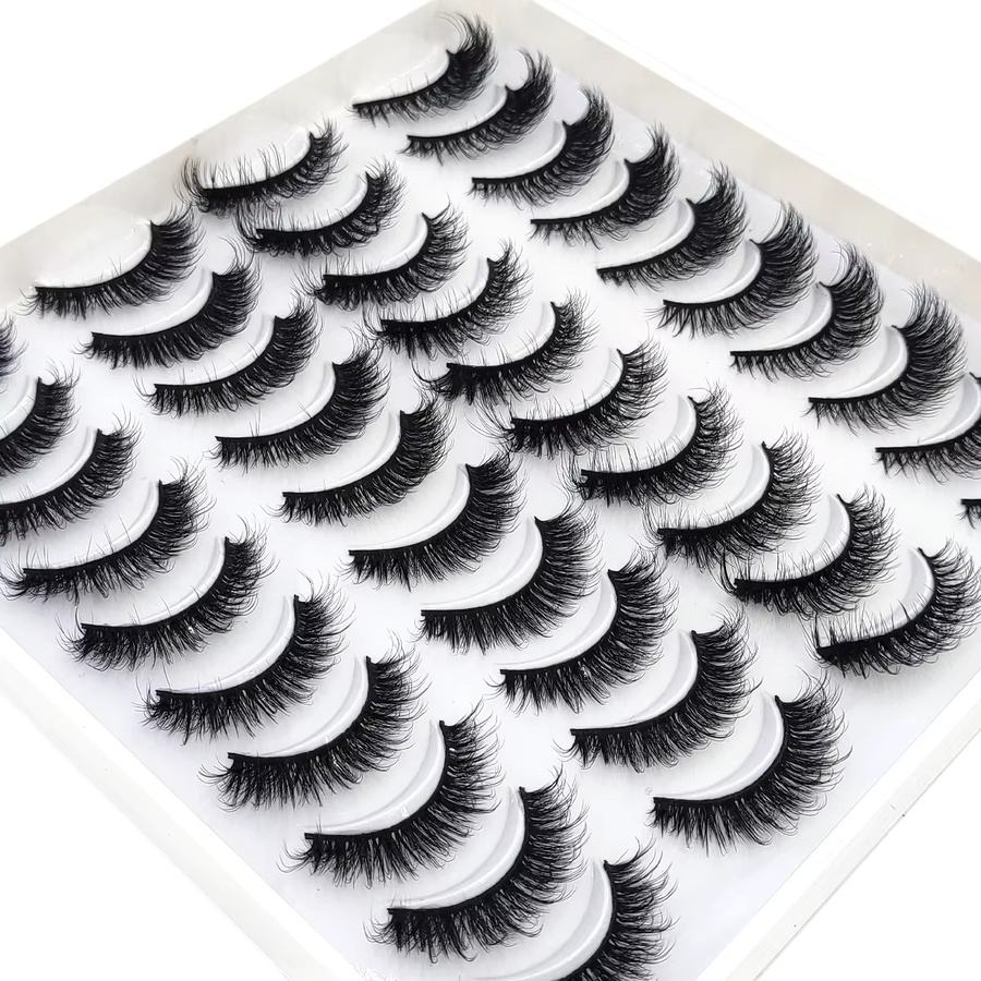 AMSDCN Künstliche Wimpern, 20 Paar, Black, Unisex - Bild 2