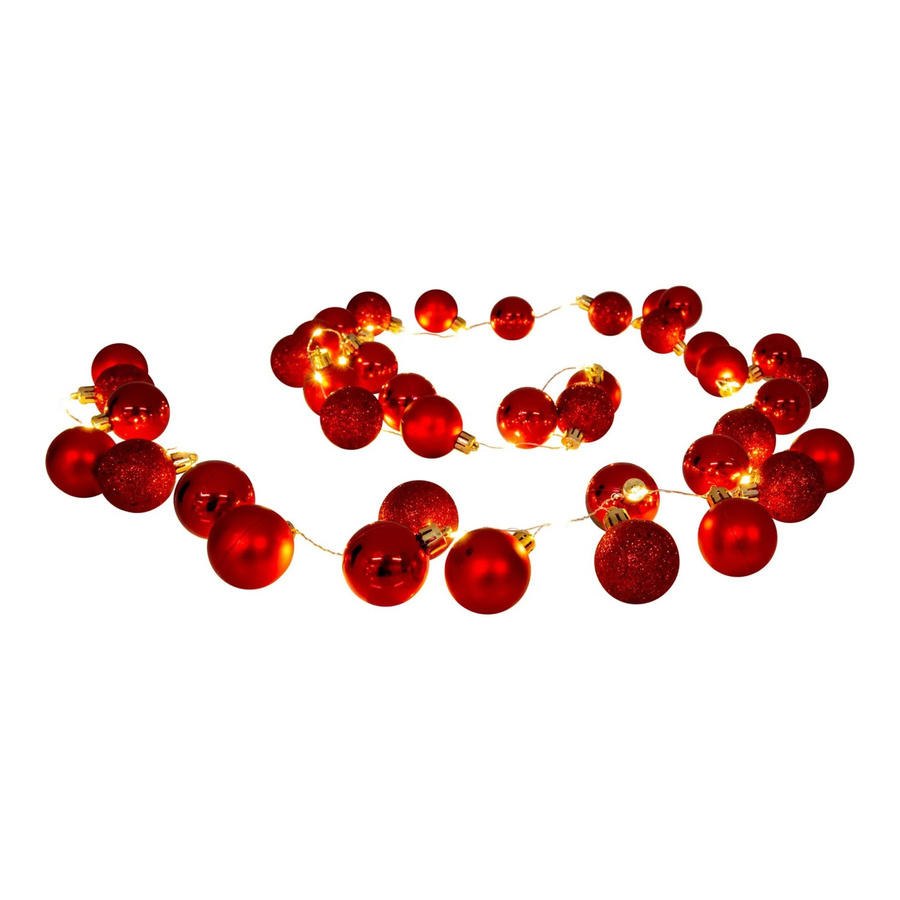 Näve Outdoor LED Weihnachtsdeko Lichterkette Rot mit Timer und IP44 Schutz - Bild 2