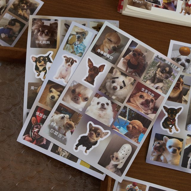 20 Blatt Vintage-Stickerbuch mit süßen Hunden und Haustieren in Retro-Illustrationen, selbstklebende Sticker mit Pudeln und Beagles in klassischen Outfits, Mehrfarbig - Bild 1