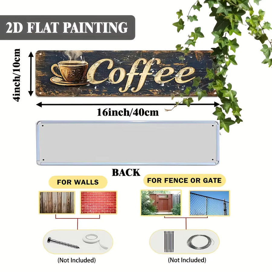 HELLOYOUNG Vintage Metall-Wandkunst Kaffee-Schild in Mehrfarbig für deine rustikale Küchendekoration - Bild 3