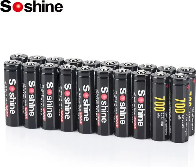 Soshine LiFePO4-Akku AA 14500 3,2 V mit 700 mAh in Schwarz - Bild 1