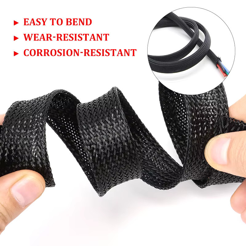 Weiße Kabelhülse aus PET, erweiterbares Nylon-Netzrohr zur Kabelisolierung, Durchmesser: 2 mm bis 16 mm - Bild 3