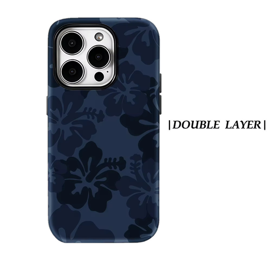 Potdemiel iPhone Handyhülle Navy Tone Floral mit Magnetfunktion, Tough Case für iPhone 17 16 15 14 13 Pro Max Plus, Blau - Bild 6