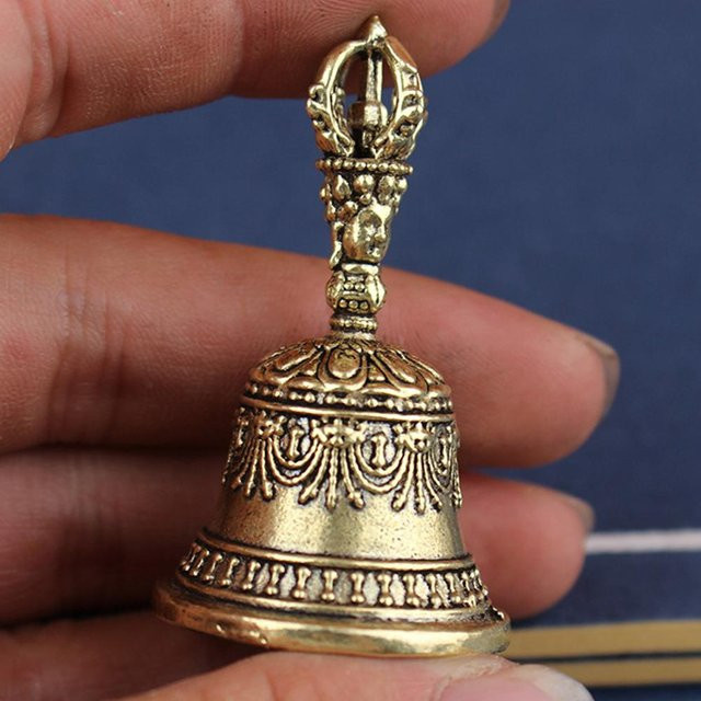 KITPIPI Tibetische Bronze Glocke aus Messing in Gold für die Hause Dekoration - Bild 1