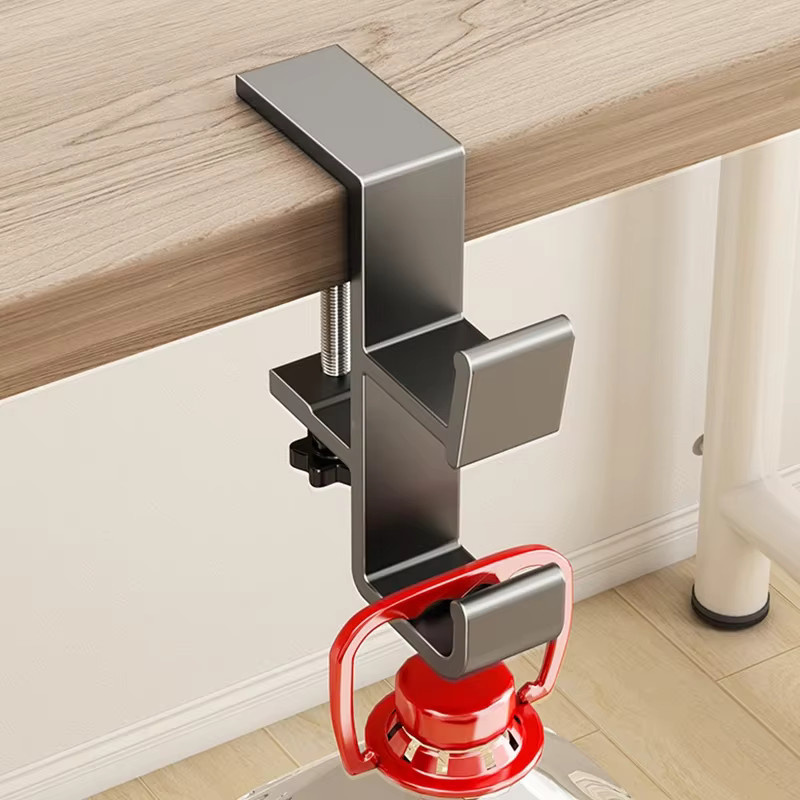 Multifunktionaler verstellbarer Tischhaken aus Metall als mobiler Handtaschenhalter in Weiß - Bild 2