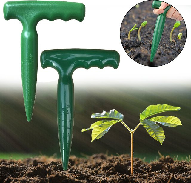 Vibratite Pflanzlochlocher Boden Puncher in Grün für Aussaat und Transplantation - Bild 1