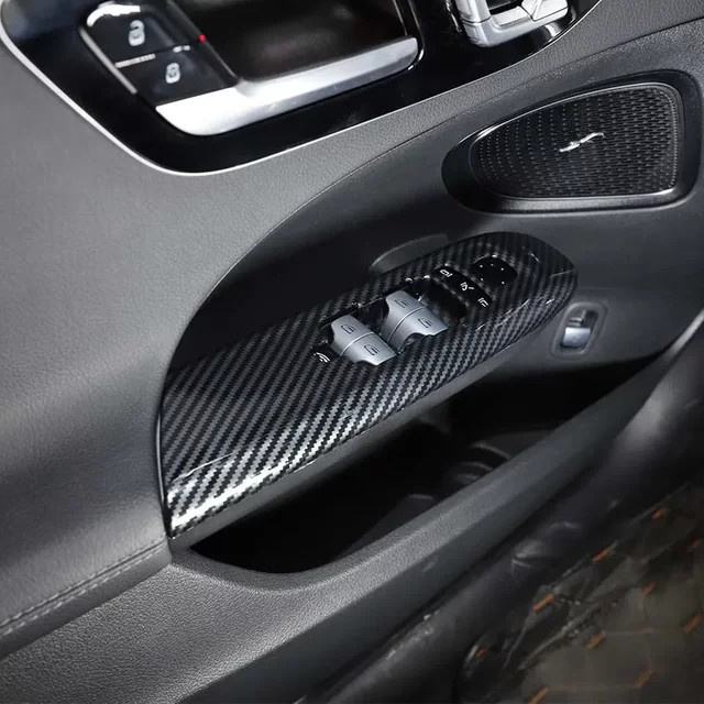 DUTRIEUX Fensterheber Schalter Abdeckung in Carbon Optik für Mercedes Benz C Klasse W206 2022-2026, Schwarz - Bild 1