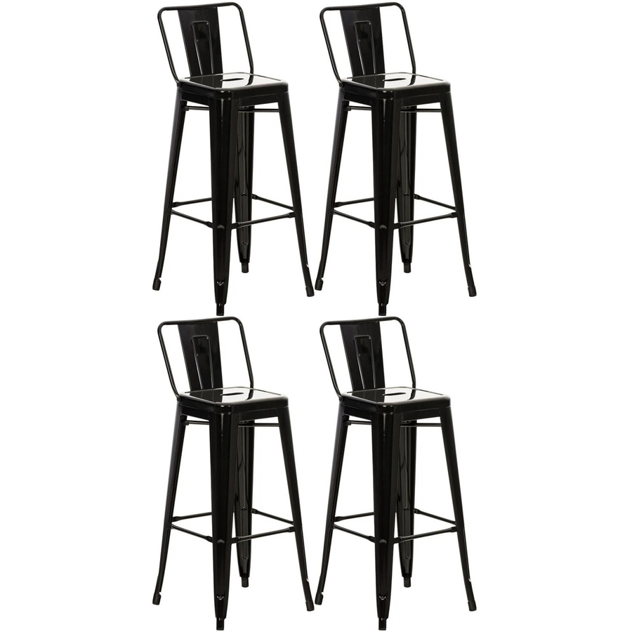 CLP 4er Set Barhocker Mason in Schwarz im Industrial Design - Bild 2