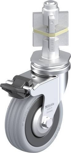 Blickle Lenkrolle LRA-VPA 75G-FI-FA-E07 mit Feststeller, Rad-Durchmesser: 75 mm, Tragfähigkeit: 60 kg, Farbe: Grau/Schwarz/Silber - Bild 1