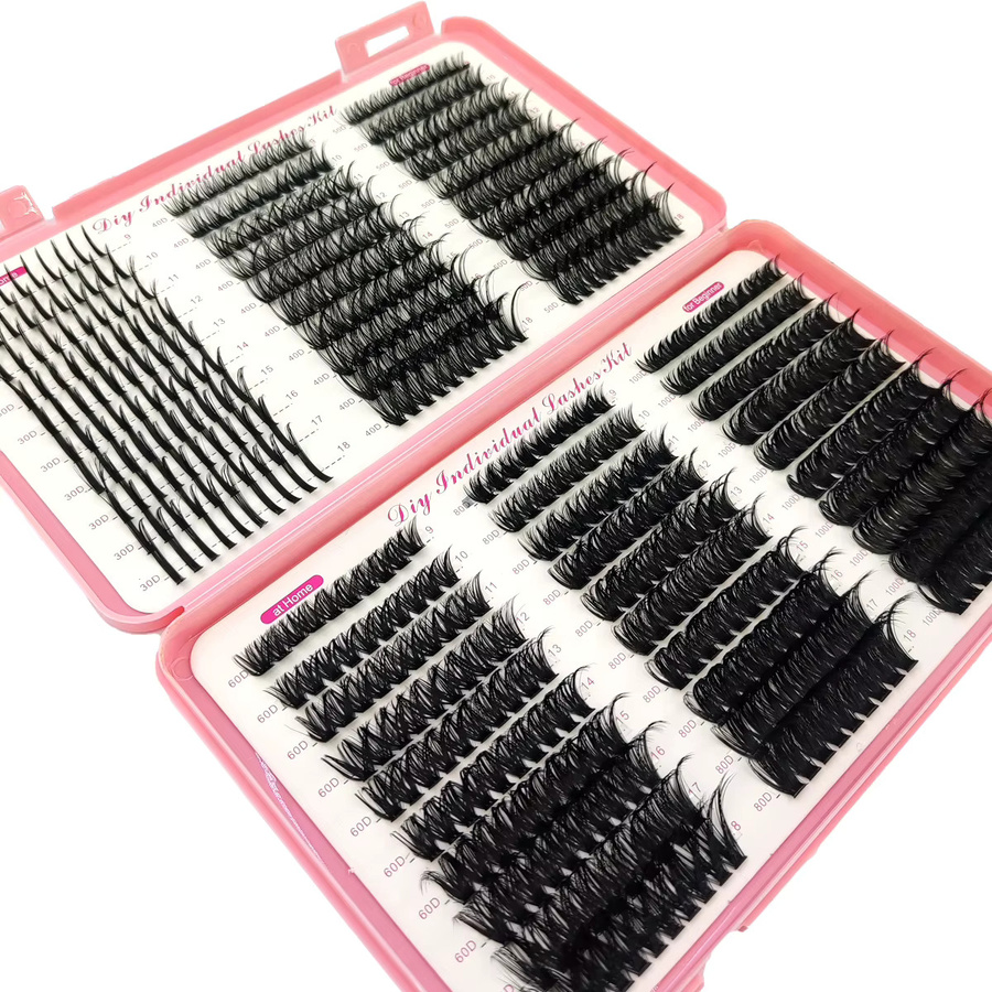 AMSDCN Künstliche Wimpern, 3D-Pfropfen, Mixed Cluster, Nerz-Look - Bild 4