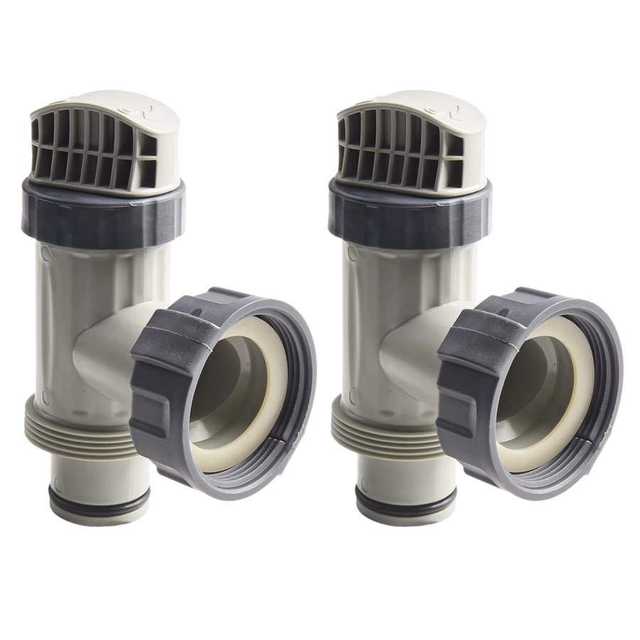LEENKEA 2er Set T-Gelenk Adapter und Kolben Ventil Ersatz für Intex 10747 Pool Filterpumpen in Grau - Bild 5