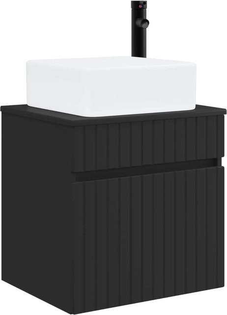 vidaXL Wandmontiertes Waschbecken-Vanity in Schwarz, Modernes Design, B/T/H: 49 x 41 x 63 cm - Bild 1