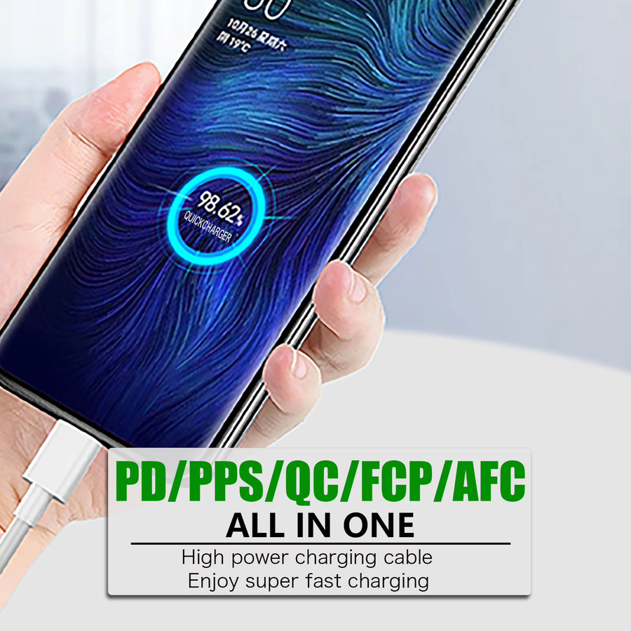 Tonsiny USB C Kabel Weiß für iPhone, iPad, Samsung und Xiaomi mit 60W PD Schnellladefunktion und 3A Ladestrom - Bild 2